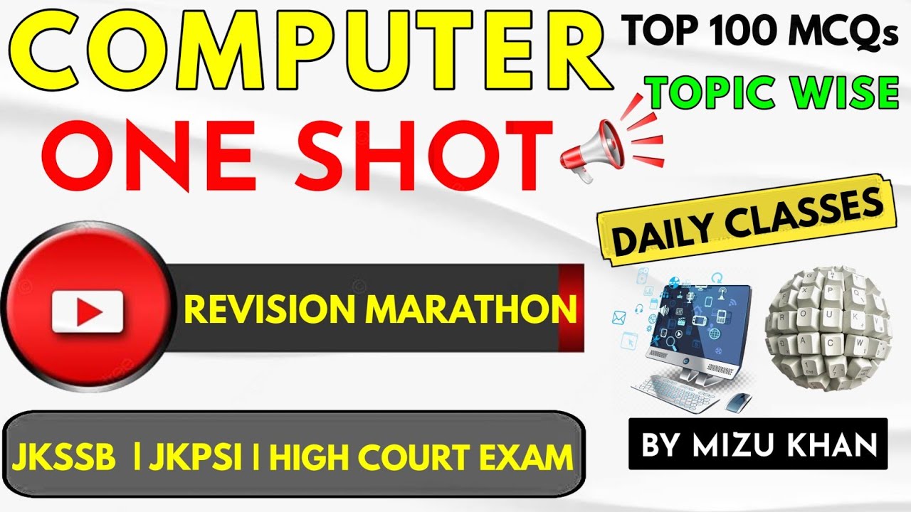 COMPUTER REVISION MARATHON | TOP 100 MCQS | JKSSB JKPSI | J&K  HIGH COURT JUNIOR ASSISTANT EXAM .