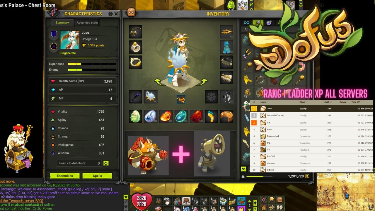 Bosszooka x Bomblastik B4 Nidas (Rang 1 Ladder XP All Serveurs) - Temporis Osatopia 2 [DOFUS]