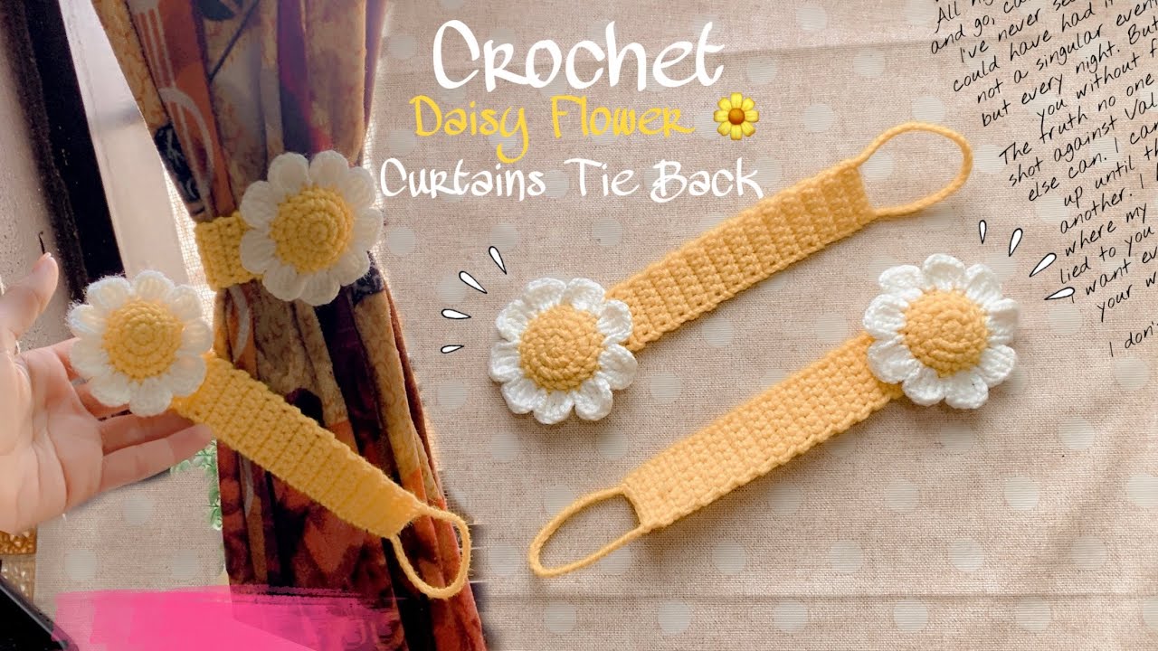 Crochet Daisy 🌼 Flower Curtains Tie Back | Stylish Crochet Curtains Tie Back Tutorial | #ytstudioes 
