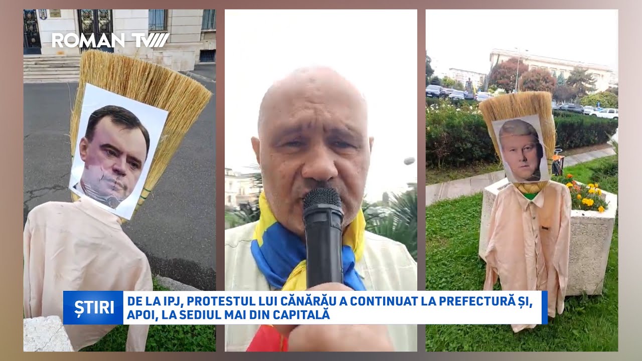 De la IPJ, protestul lui Cănărău a continuat la Prefectură și, apoi, la sediul MAI din capitală