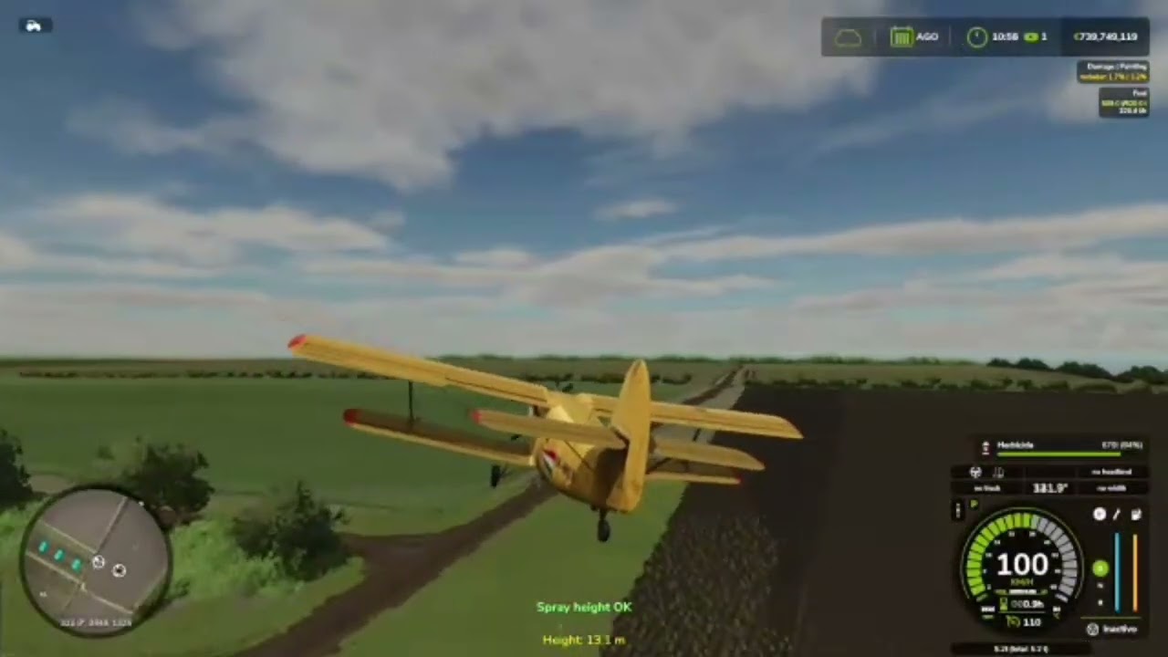Fumigando con la avioneta video de mi amigo Yolexy del Farmin Simulador 25 🤯💯🇨🇺