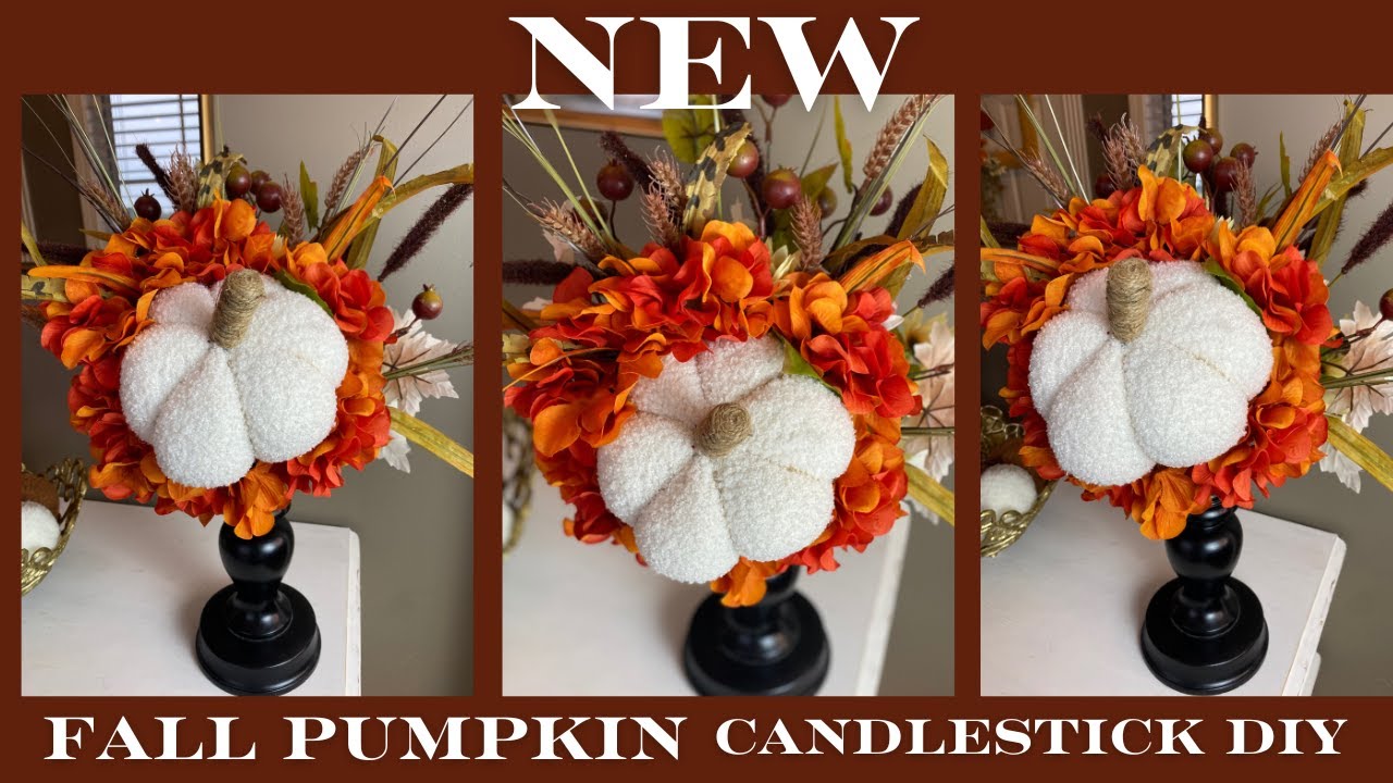 EASY & INEXPENSIVE FALL PUMPKIN FLORAL ARRANGEMENT | CENTERPIECE DIY HOME DECORATING