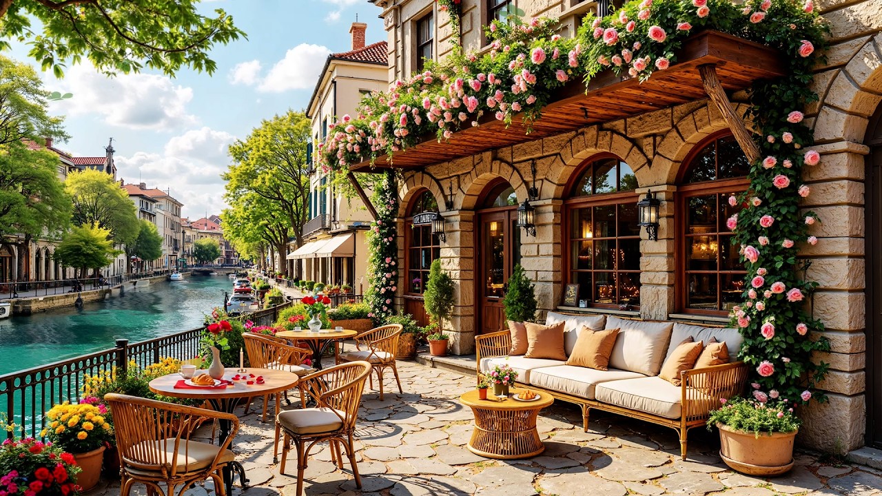 Spring Coffee Shop Ambience🪷🌱~ Mellow Morning Jazz for Deep Focus☀️Smooth Jazz Music