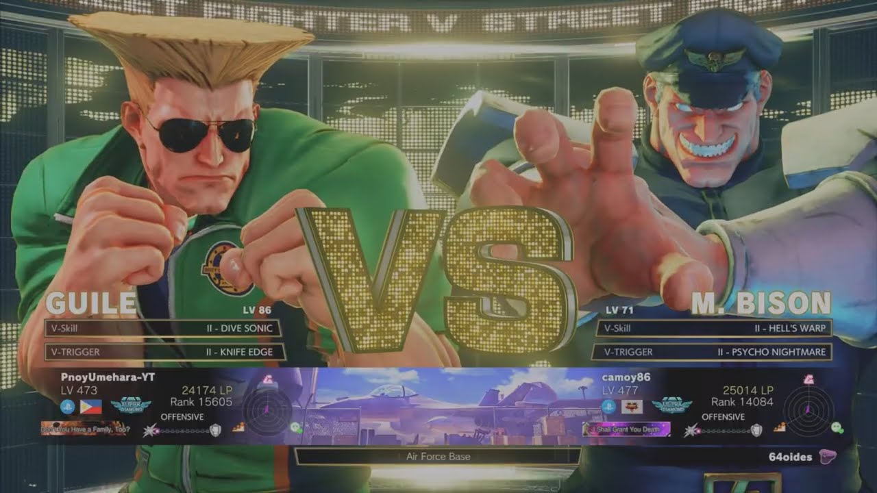 Guile VS M. Bison (camoy86) | Street Fighter V: Champion Edition