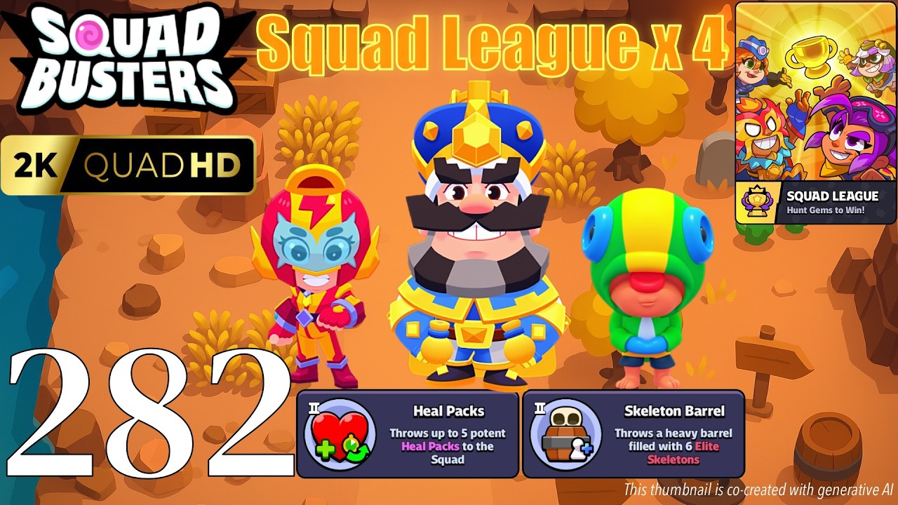 Squad Busters - Walkthrough Gameplay Part 282 - Royale King, Leon, Max - Squad League x 4