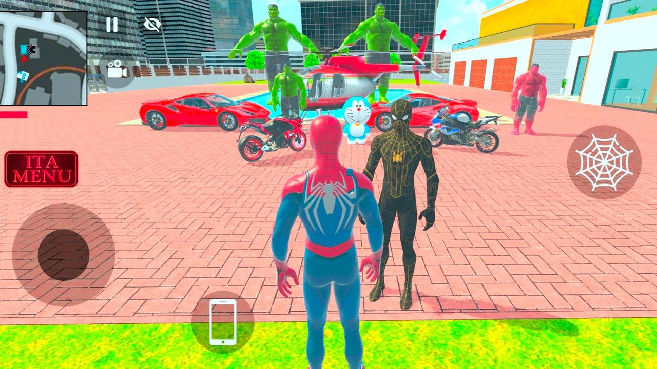 🎮 Indian Theft Aura Simulator-2️⃣ Spider-Man-🤑 2️⃣Hulk2️⃣Car2️⃣Bike-1️⃣ helicopter-Android Gameplay 