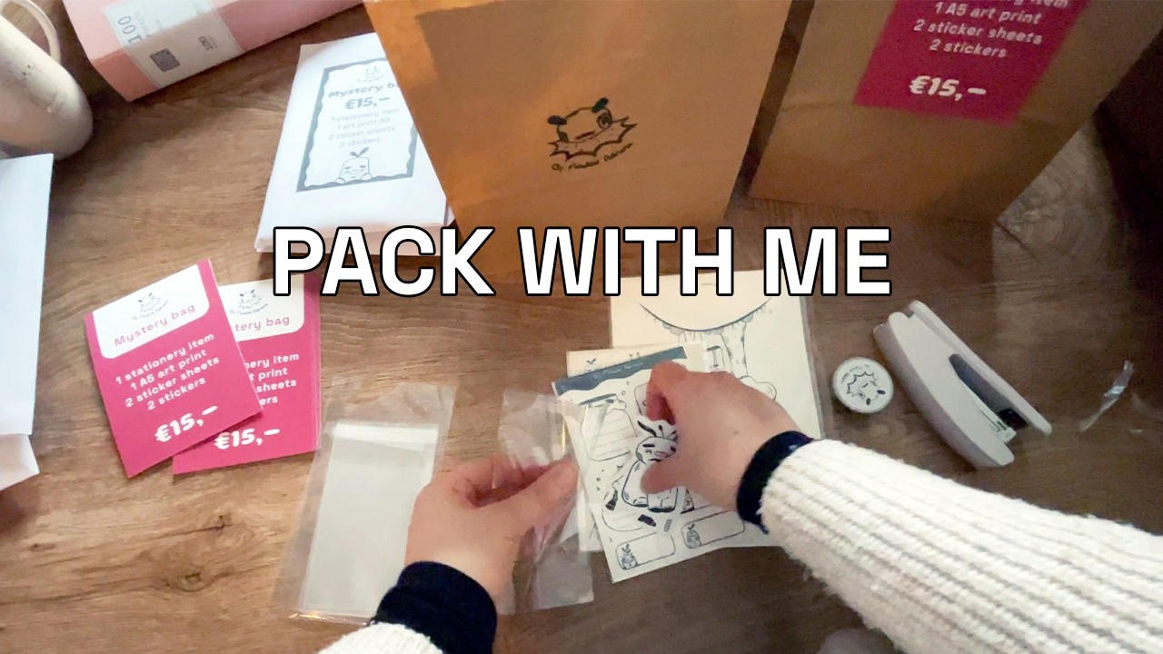 POV work with me | Packing mystery bags for my stationery business (ASMR)