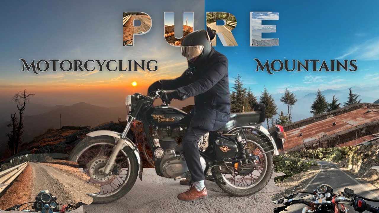 Old Royal Enfield in Pure Mountains Sunset to Sunrise