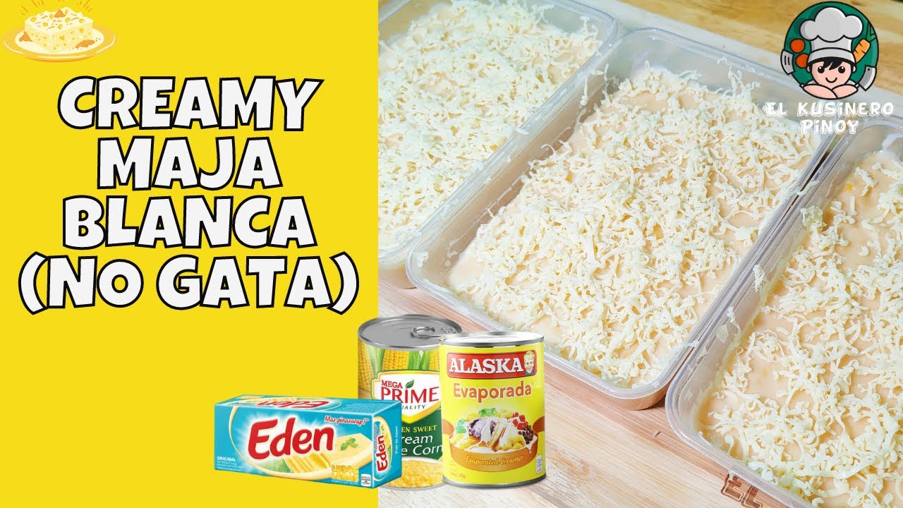 CREAMY MAJA BLANCA WITHOUT COCONUT MILK | NO GATA MAJA BLANCA RECIPE