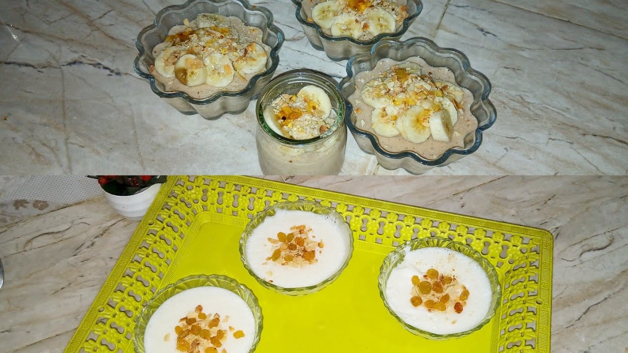 جبتليكم 2 اشكال التحلية😋تحلية صحية بالتمر/مهلبية بالزهر من الذ التخليات لممكن توجدي لسحورك👌🌙
