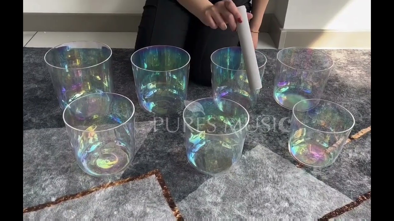 Clear Crystal Singing Bowl Set   #crystalsingingbowls #soundhealing #chakrahealing #meditationtools