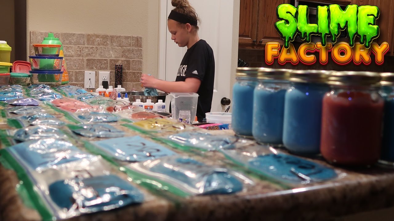 SLIME FACTORY UPDATE!  MAKING 40 BATCHES OF SLIME!