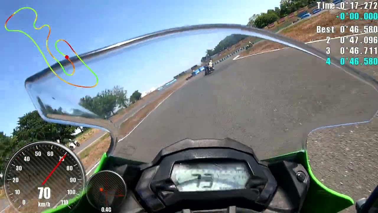 NINJA250SL　桶川スポーツランド　ロングコース　46.58秒