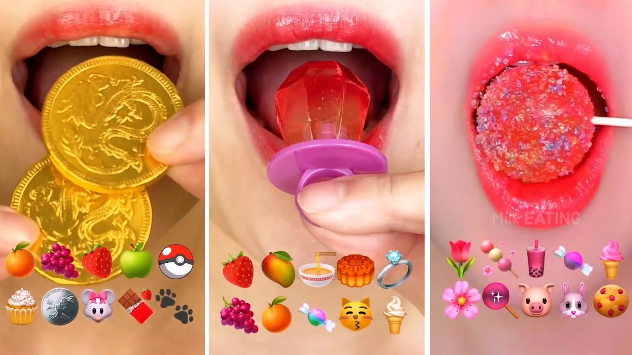 ASMR Satisfying Eating Emoji Food Challenge Mukbang Compilation #9