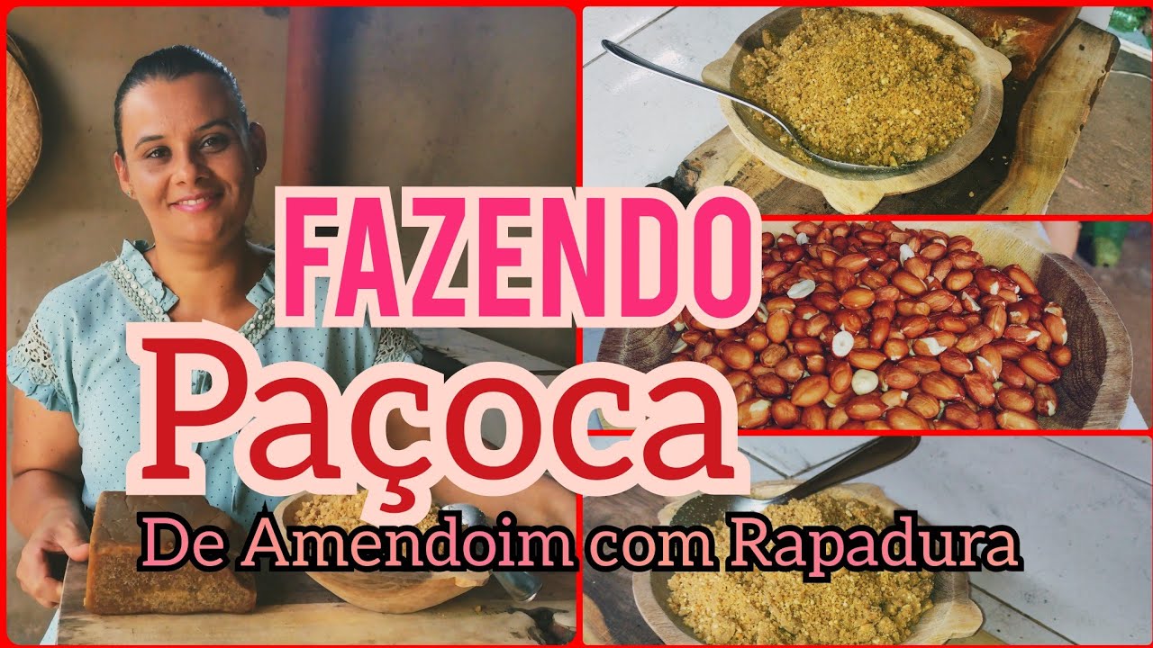 Fazendo paçoca de amendoim 🥜 com rapadura no pilão/peanut paçoca with brown sugar.