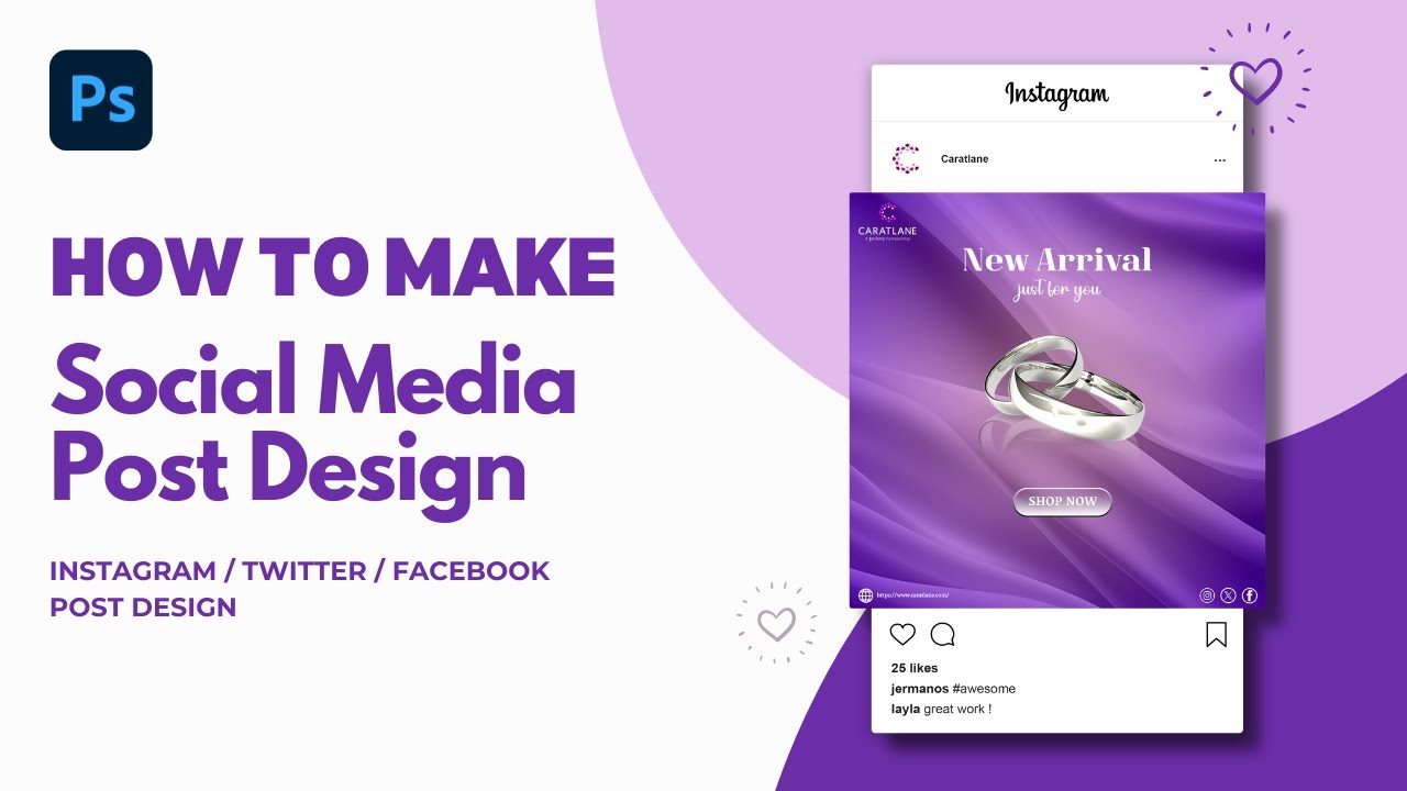 Photoshop Tutorial | Jewellery Social Media Post Design | How to Design Jewellery Posts in Photoshop