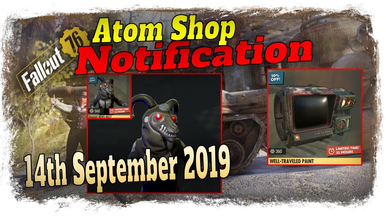 Baaad News Billy Outfit & Well Traveled Pip-Boy Paint Leaving Fallout 76 Atomic Shop Today
