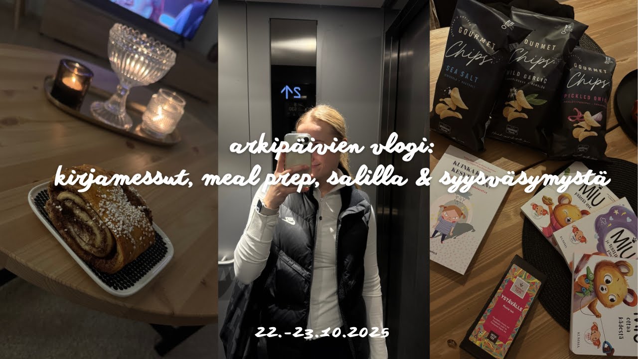 Arkipäivien vlogi: kirjamessut, salilla, meal prep & herkkuruokia 🤎