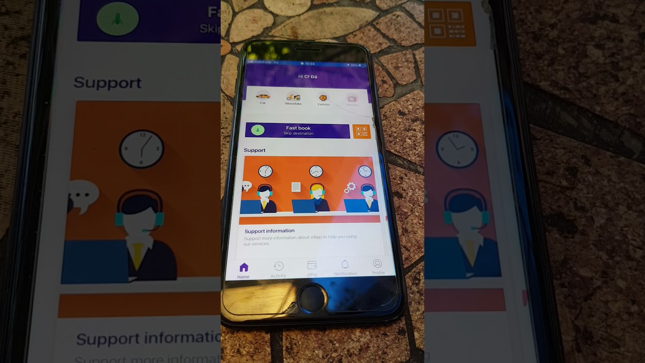 Đặt xe bằng con trỏ định vị tr&ecirc;n viApp