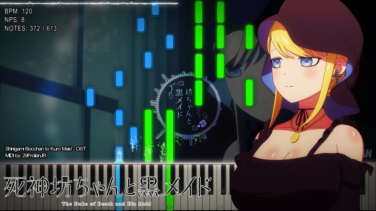 『Playable MIDI / Synthesia Visual』 Shinigami Bocchan to Kuro Maid - Episode 13 Ending Piano OST