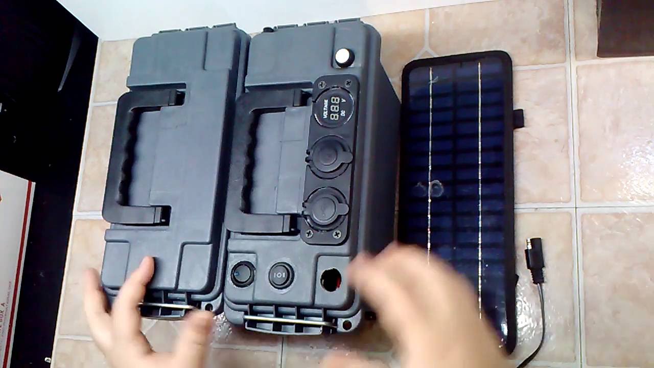 DIY Portable Battery Pack 12V 10A with Solar Panel and LED