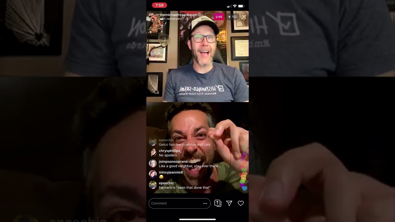 Zachary Levi & Michael Rosenbaum Instagram Live - May 18, 2020