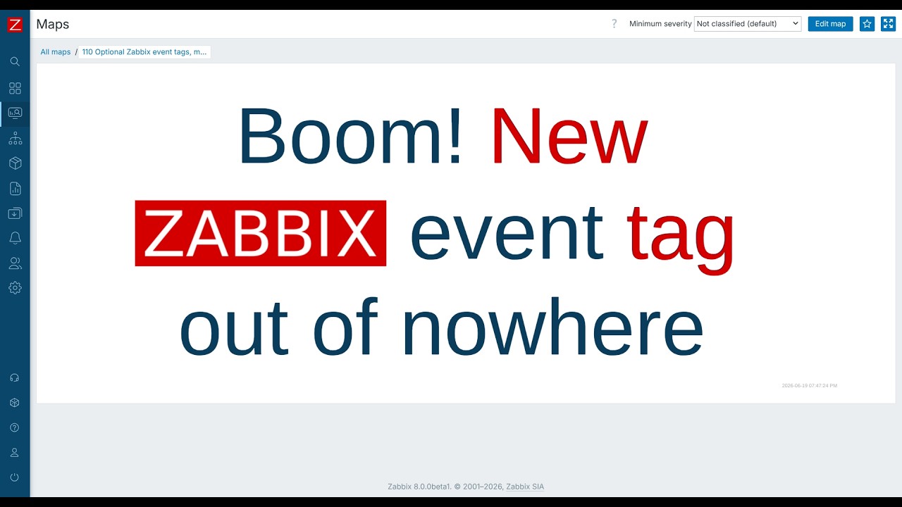 Optional Zabbix event tags, minimal view