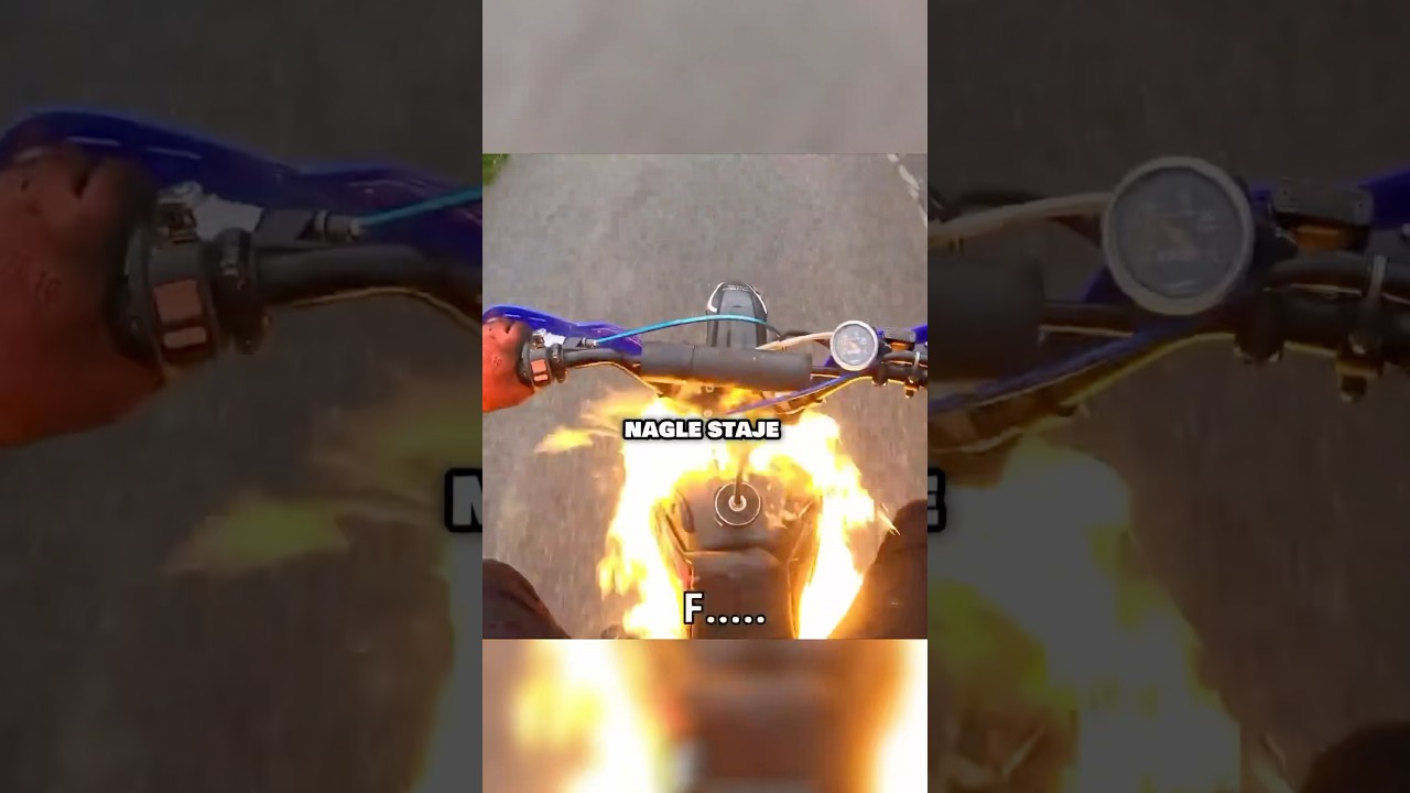 Motocykl staje w płomieniach 😳 @panmrf