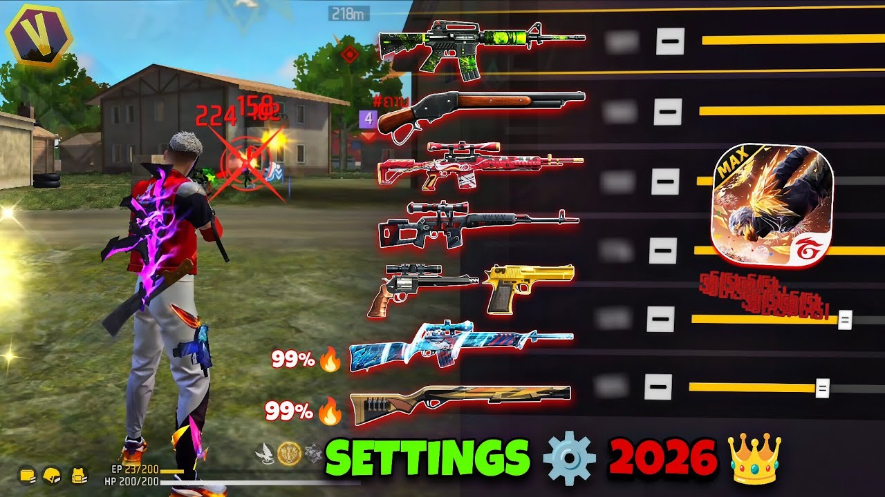 Настройки хэдшотов в Free Fire после обновления OB54 2026⚡Лучшие настройки чувствительности ⚙️| Н...