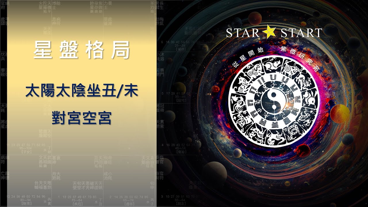 太陽太陰坐丑/未，對宮空宮 (從星開始 紫微研究苑)