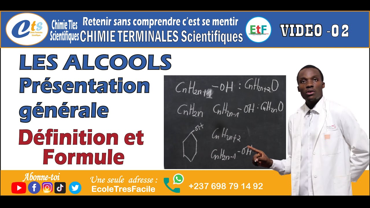 Chimie Terminale #2 les alcools - présentation générale - Définition et Formule