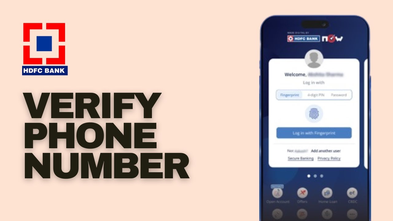How to Verify a Mobile Number for a Mobile Banking App | HDFC Bank