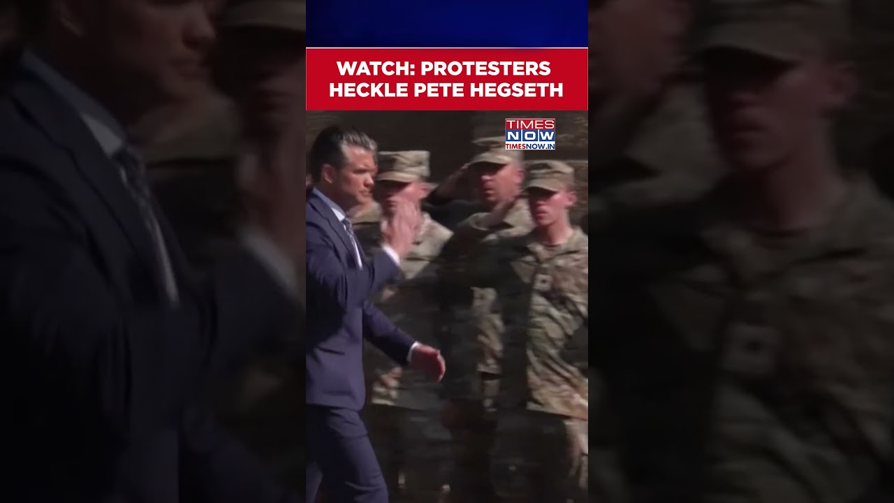 Protesters Heckle US Defence Secretary Pete Hegseth; Chant 'Guard Go Home!' #shorts