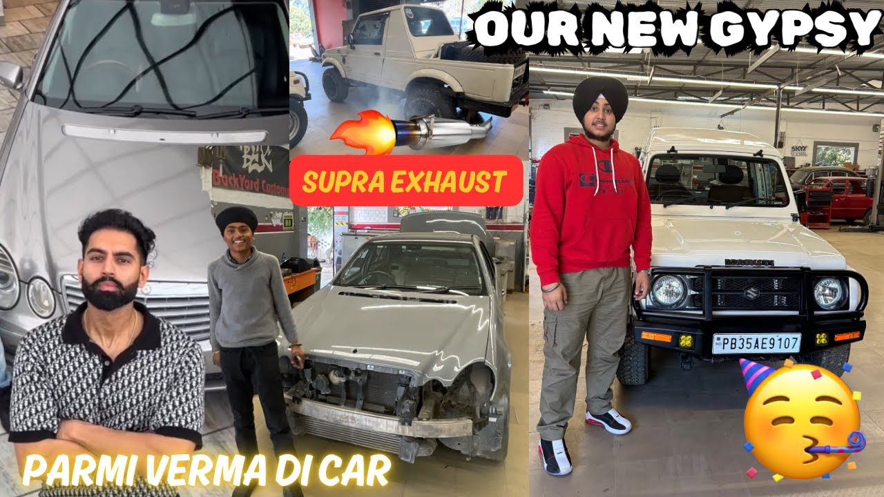 Our New car 🥳​⁠gypsy te exhaust 😱🔥@BYCJammu #gypsy #harshaangill