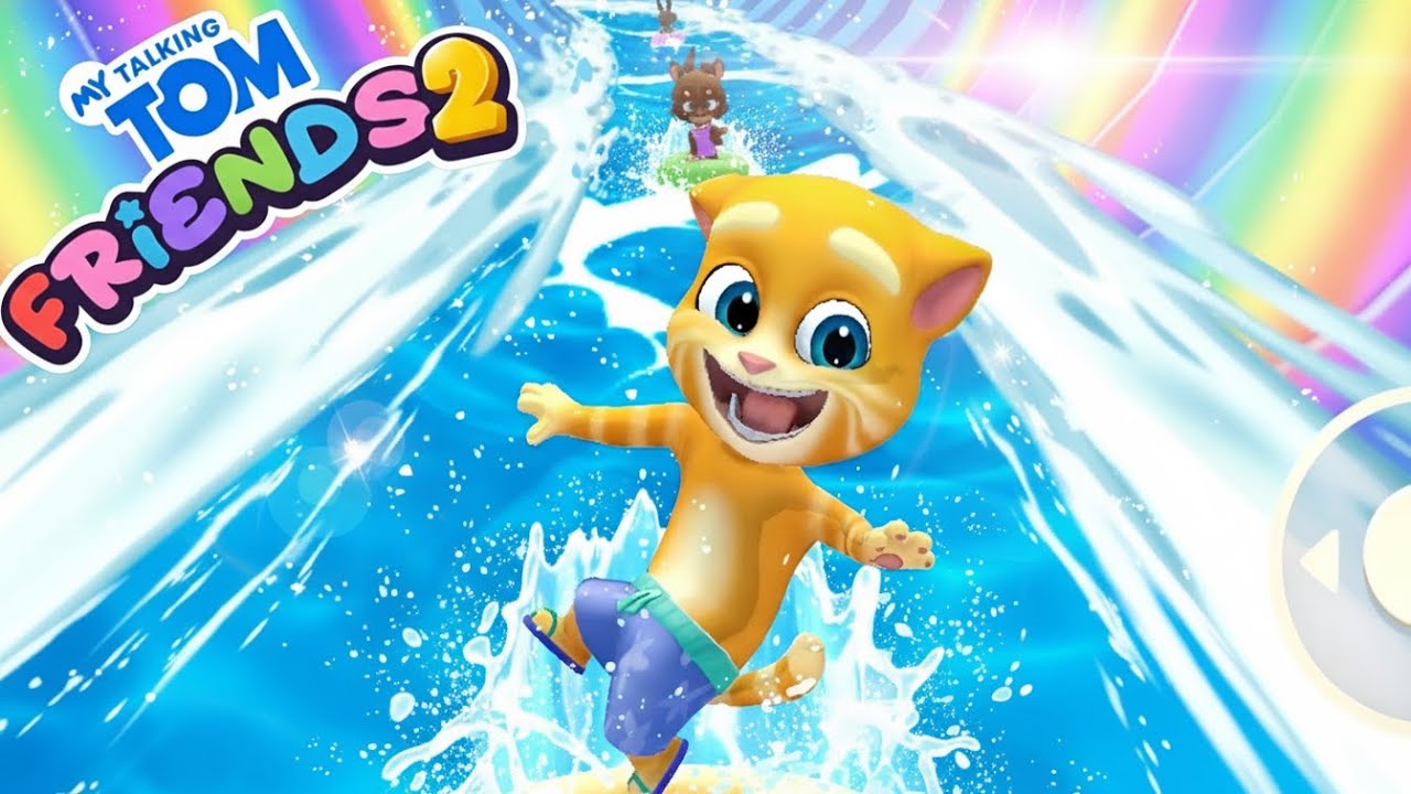 Ginger Plays Pool Slide - My Talking Tom Friends 2 Ginger Gameplay