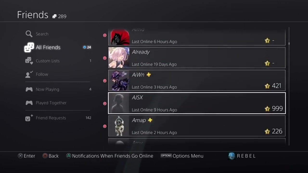 OG PSN Friend List. [𝑹𝒆𝒃𝒆𝒍𝒍𝒊𝒐𝒖𝒔] (Pt. 1)