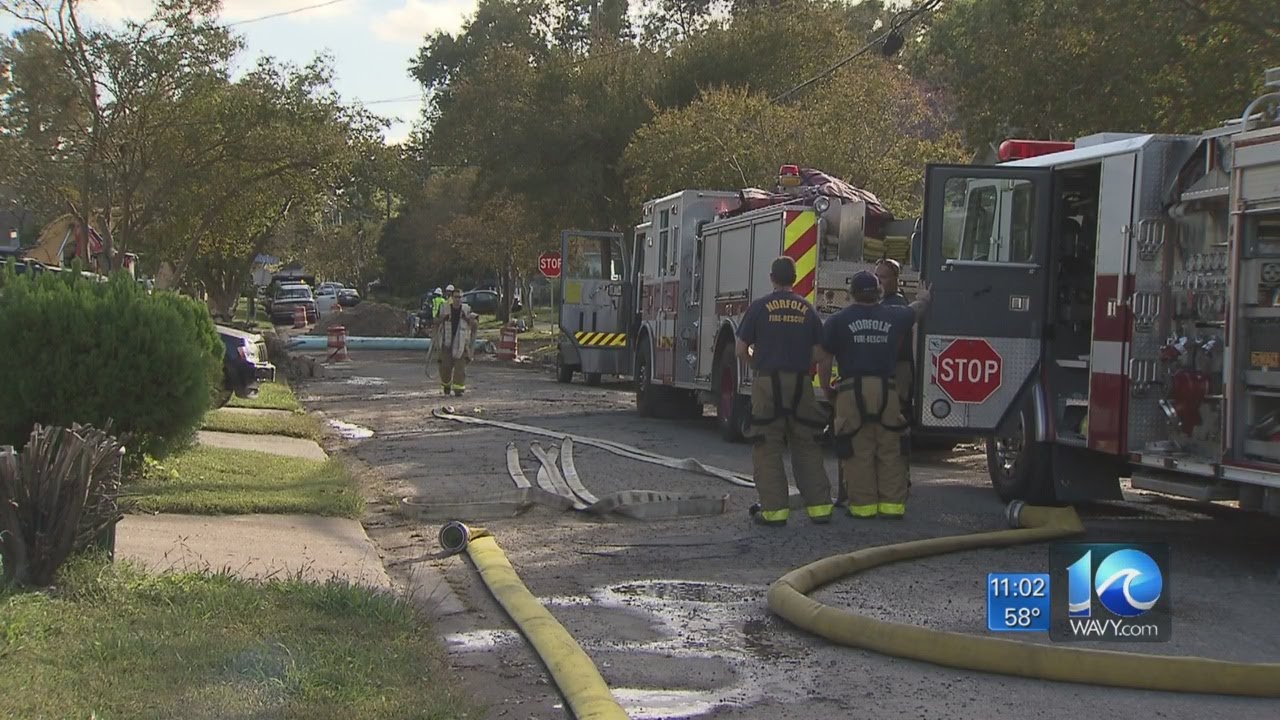 Gas leak evacuates 11 homes in Norfolk; 1 firefighter injured
