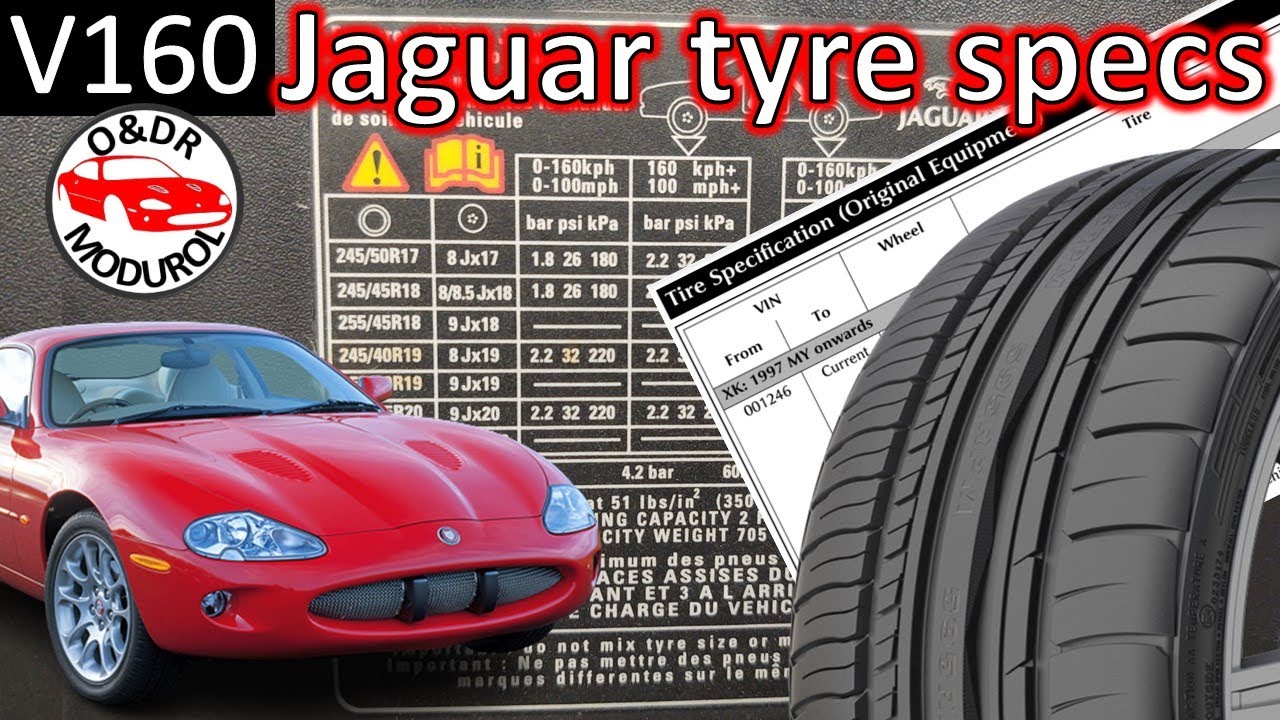 Jaguar XK8 OEM tyre specifications 17, 18, 19 & 20 inch wheels Alloy space saver spare V160 XKR X100