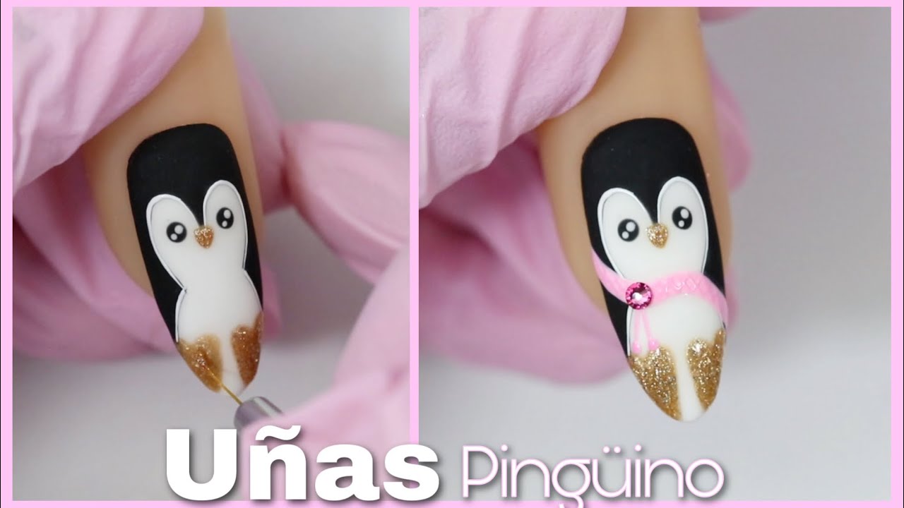 Uñas con PINGUINO NAVIDEÑO 🐧✨💅🏼 Nail Art
