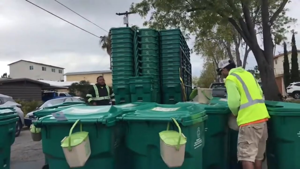 City of San Diego, environmental services, new organic waste bin rollout!! ￼￼