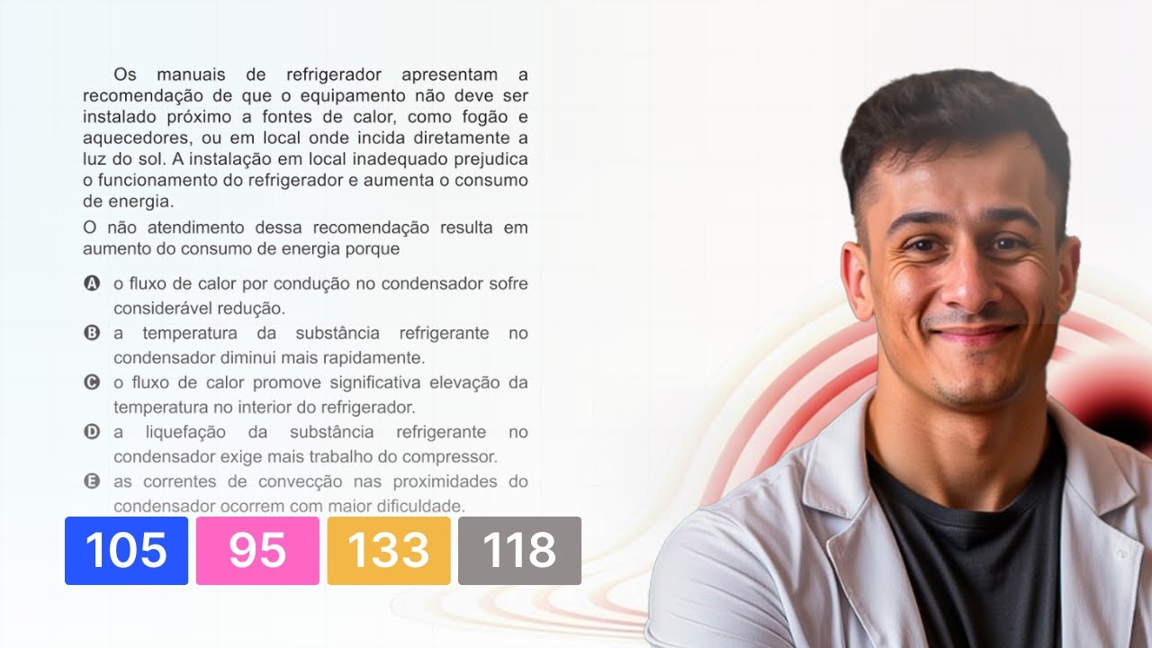 ENEM 2020 — Os manuais de refrigerador apresentam a recomendação de que o equipamento não deve ser