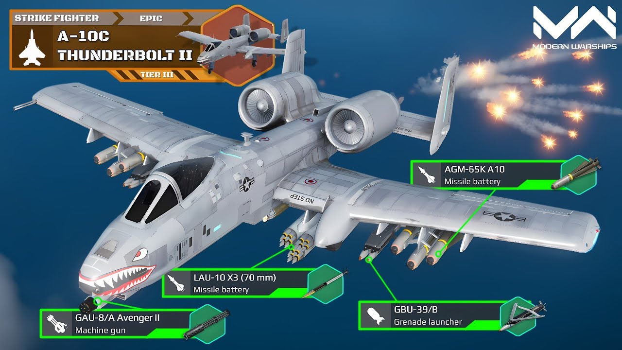 A-10C Thunderbolt II New VIP Battlepass Striker Review and Test! | Modern Warships