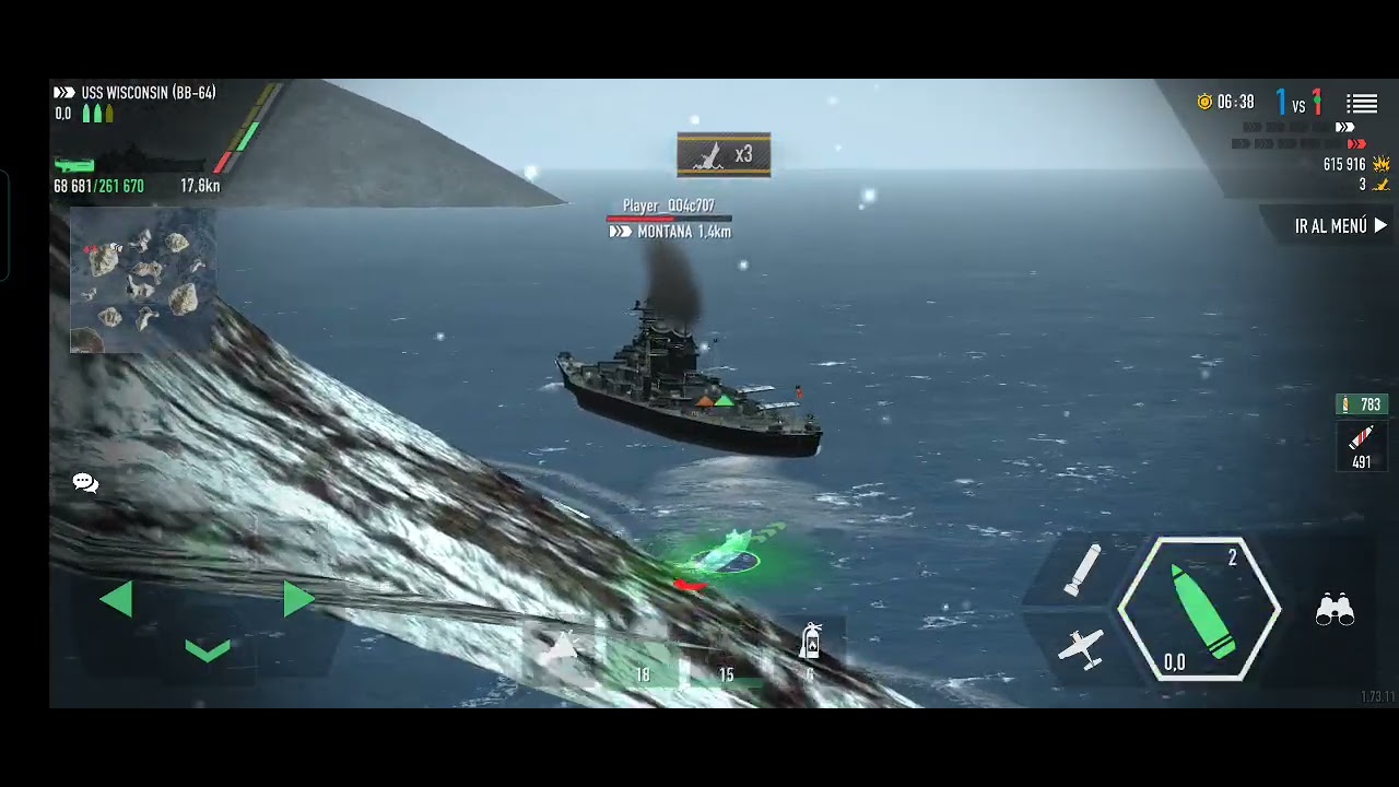 uss wisconsin vs dos montana(batlle of warships) 