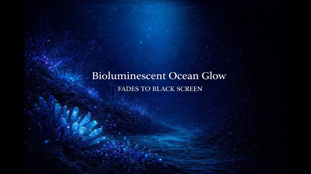Sleeping in a Bioluminescent Ocean | 9 Hours Dark Screen Ambience (Visuals Fade Out)