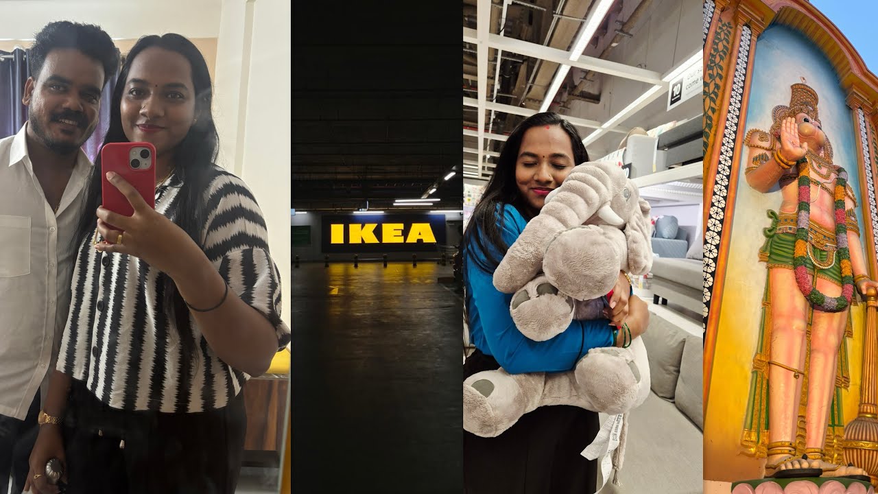 Bangalore life start ಮಾಡೋಕೆ ಹೋಗ್ತಾ ಇದೀವಿ🪬♥️🥳|visited IKEA for the 1st time✨|Karyasiddi anjaneya🙏🏻💪🏻