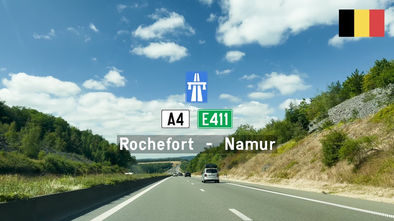 Driving in Belgium: Autoroute A4 E411 from Rochefort to Namur