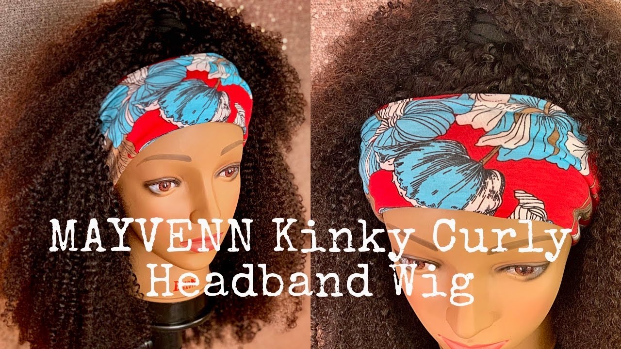 How To DIY Headband Wig: Kinky Curly Headband Wig With Dome Cap | MAYVENN Hair | MissUniqueBeautii