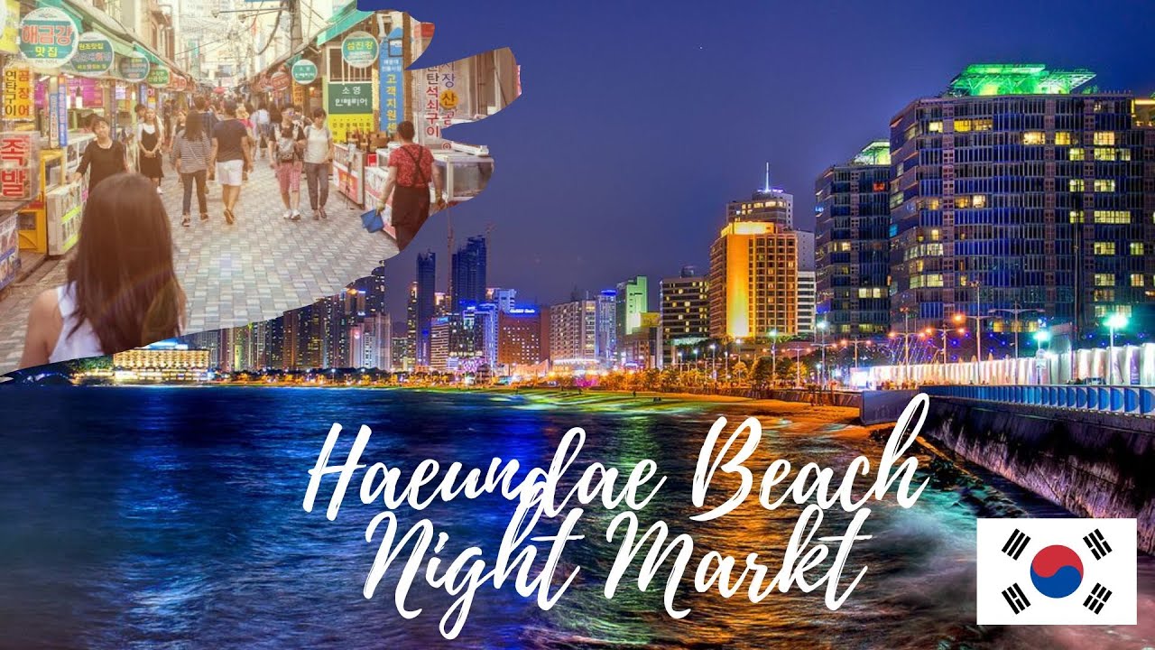 A night walk in Haeundae Beach and Night Market 해운대해수욕장과 야시장의 밤산책