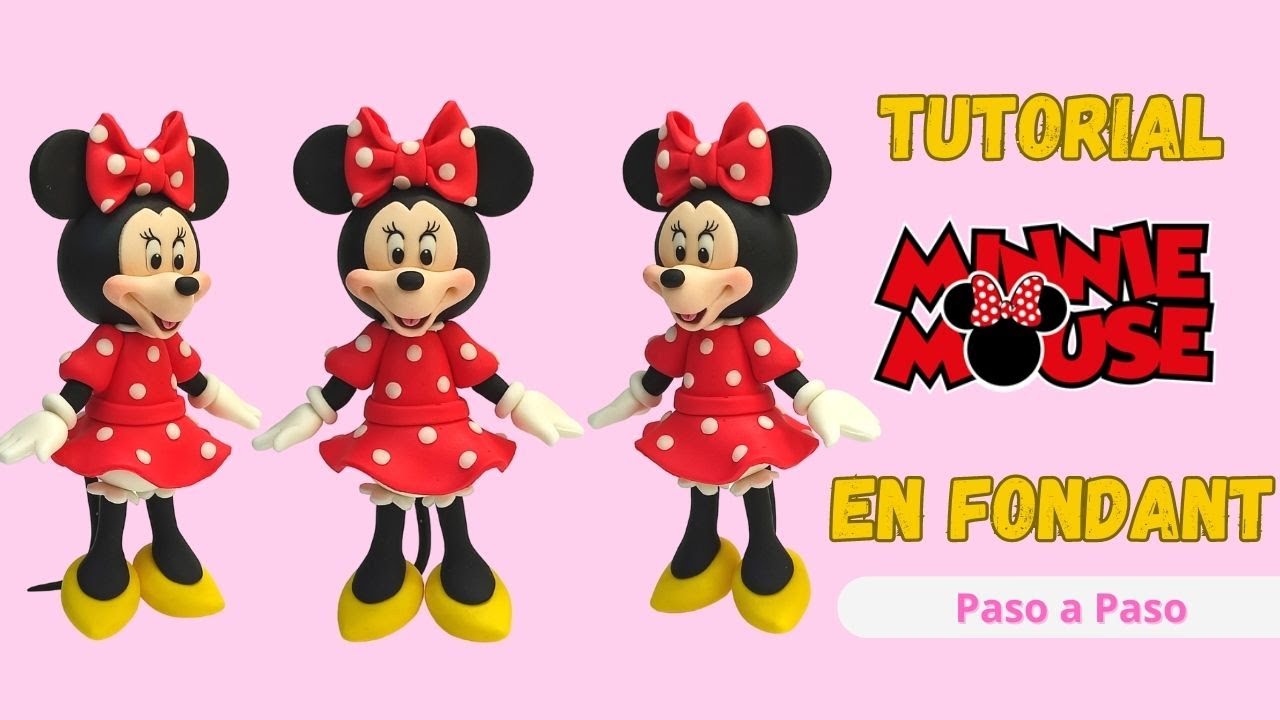 Cómo Hacer a Minnie Mouse en Fondant// How to make Minnie Mouse Fondant Cake Topper// Minnie Cake