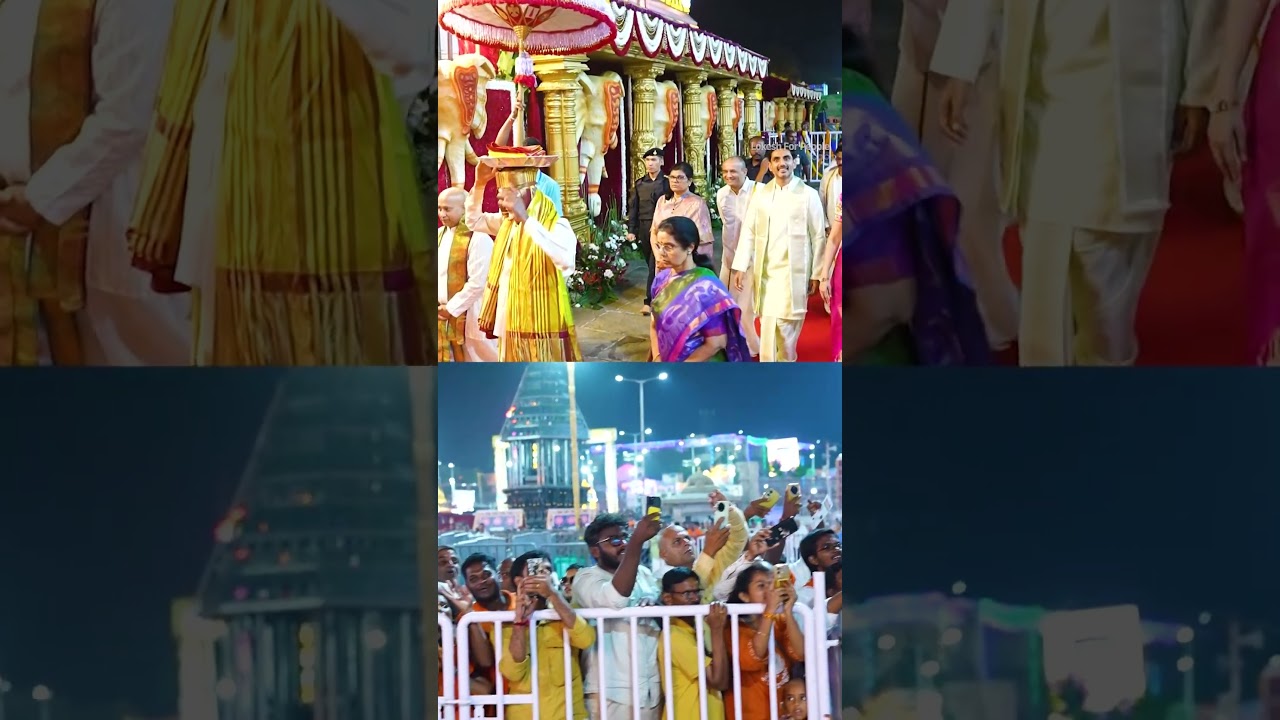 CM Chandrababu Naidu presented silk robes to Lord Sri Venkateswara Swamy. #chandrababunaidu